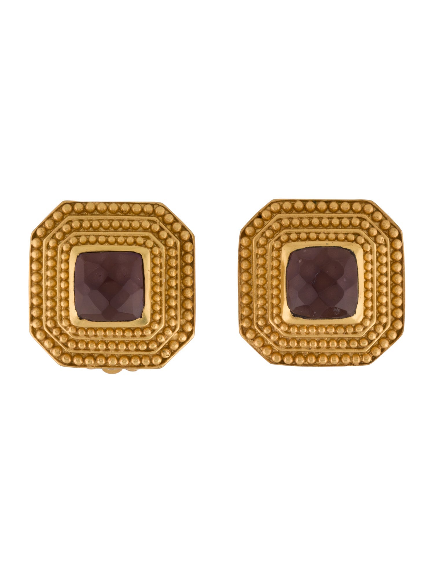 Julie Vos Glass Clip-On Stud Earrings