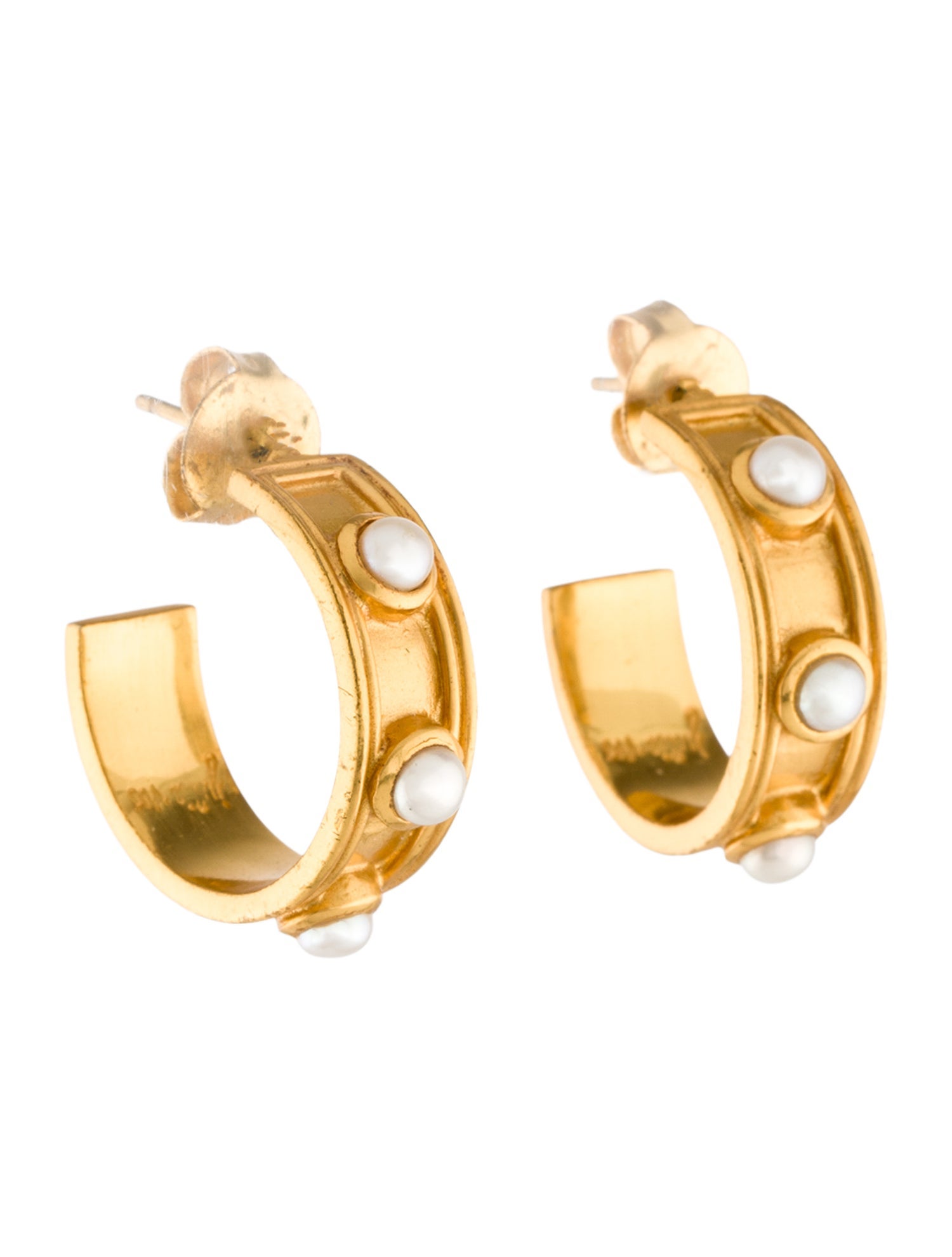 Julie Vos Pearl Hoop Earrings