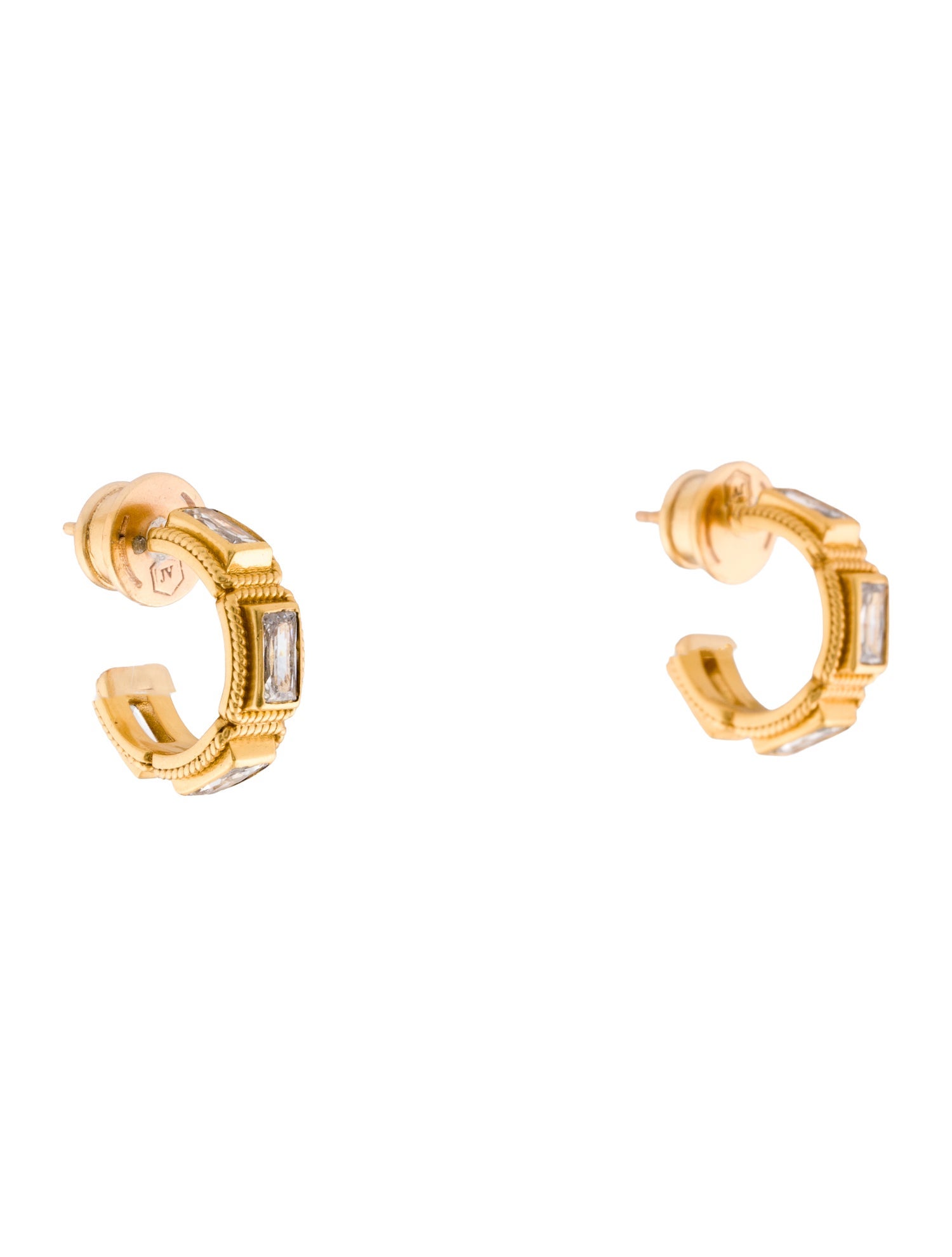 Julie Vos Cubic Zirconia Baguette Hoop Earrings