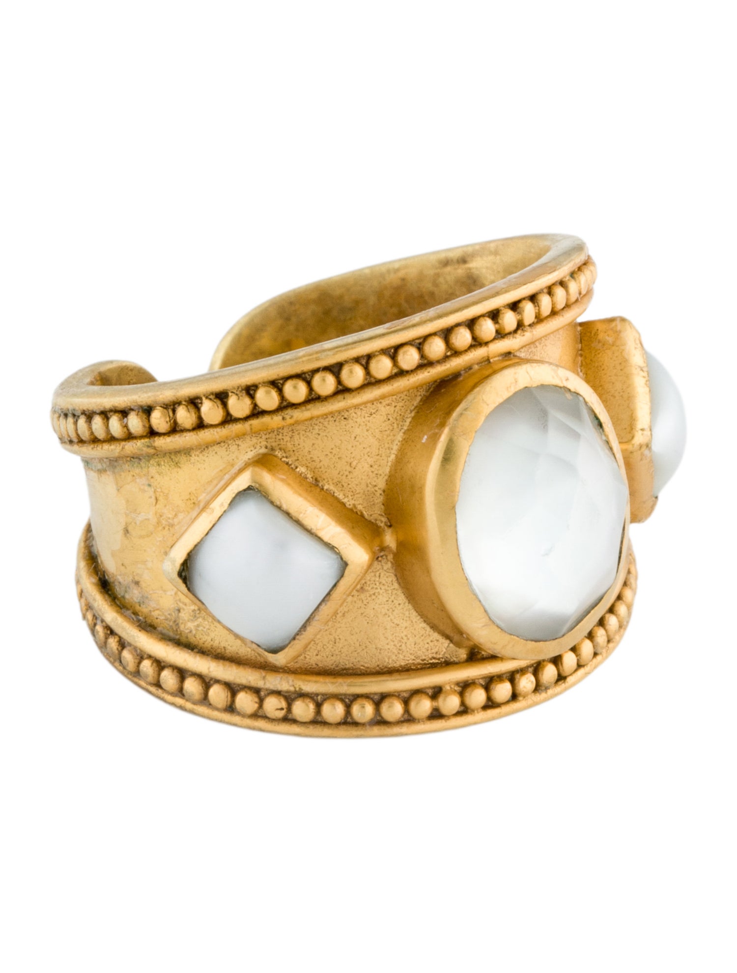 Julie Vos Crystal & Glass Band Ring