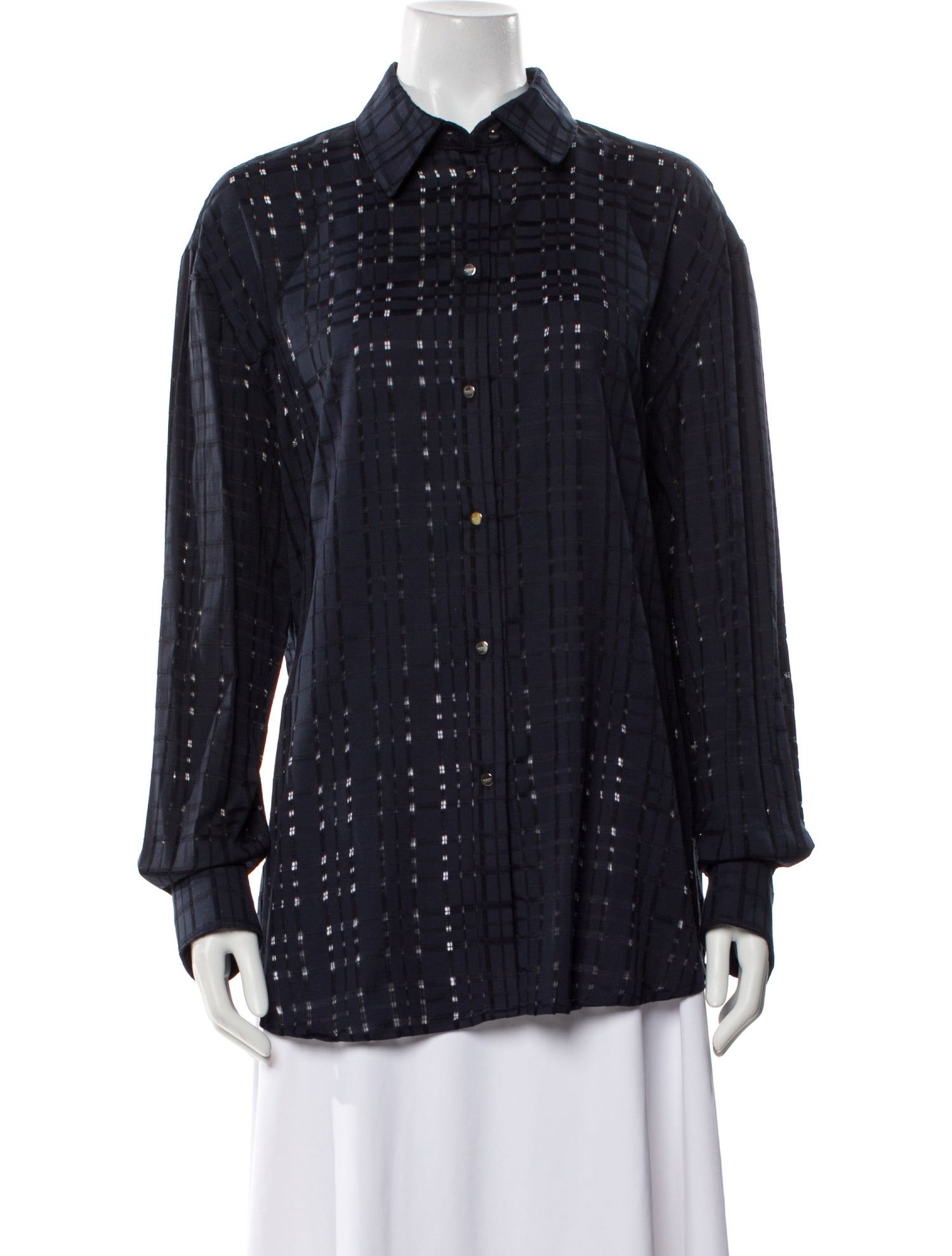 Durazzi Milano Patterned Long Sleeve Button-Up Top w/ Tags