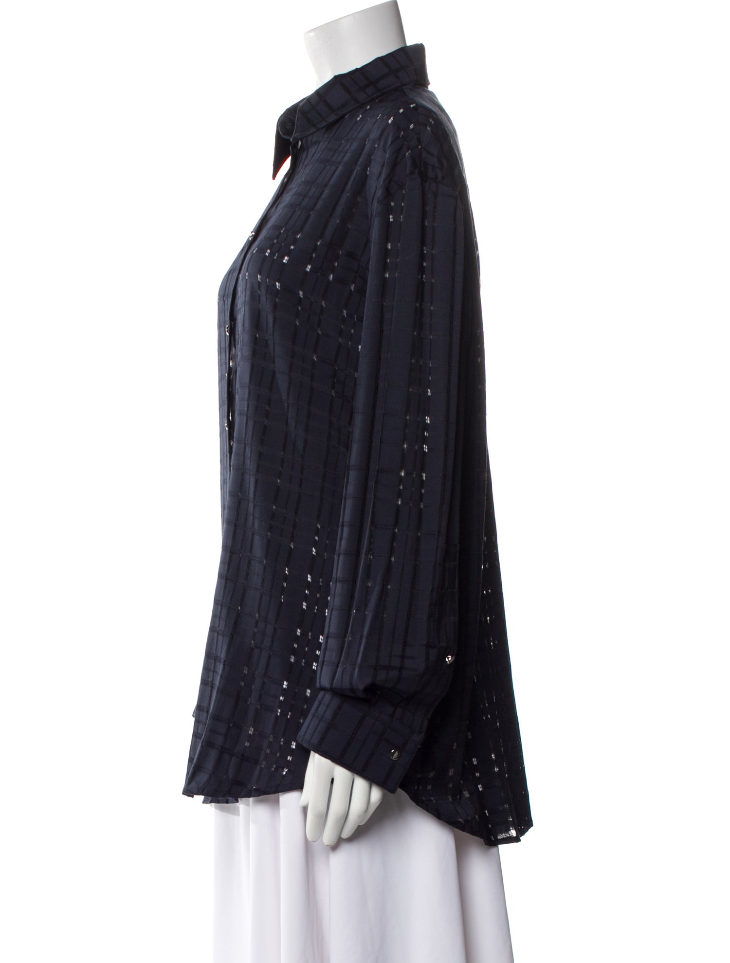 Durazzi Milano Patterned Long Sleeve Button-Up Top w/ Tags