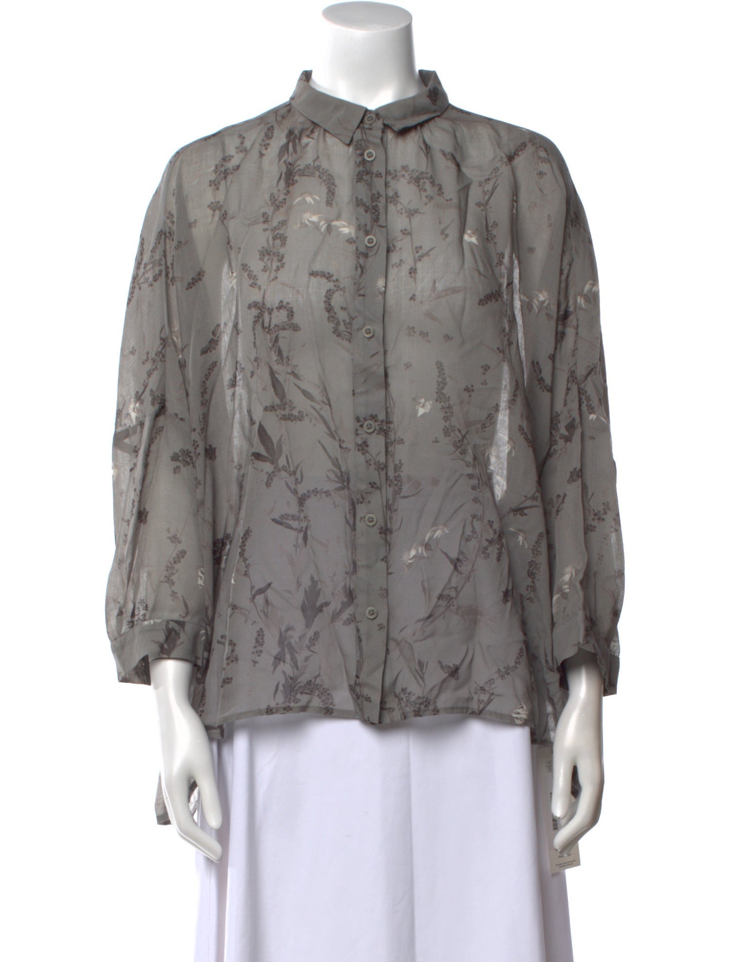 Iris Van Herpen Wool Floral Print Button-Up Top