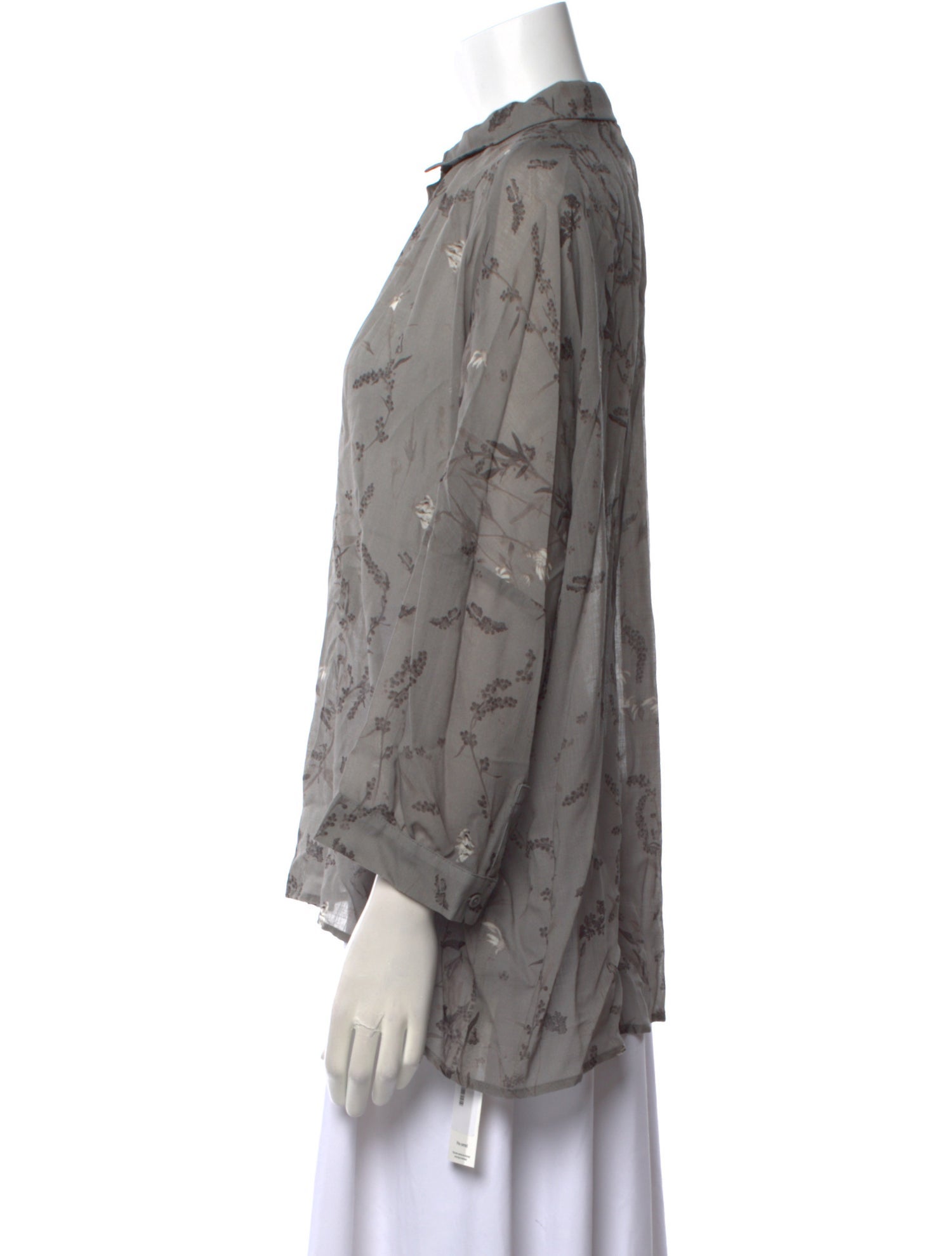 Iris Van Herpen Wool Floral Print Button-Up Top