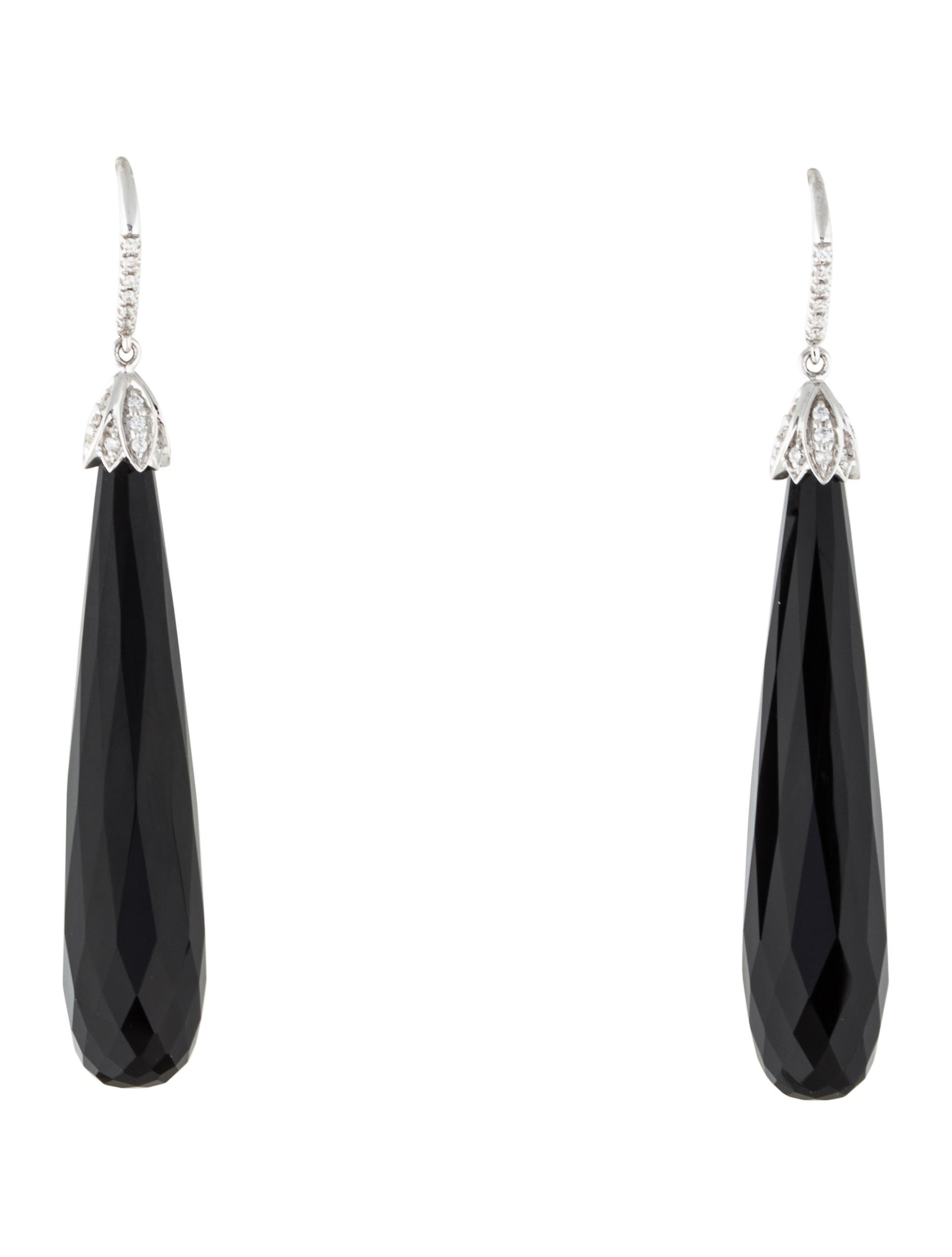Ivanka Trump 18K Diamond & Onyx Drop Earrings