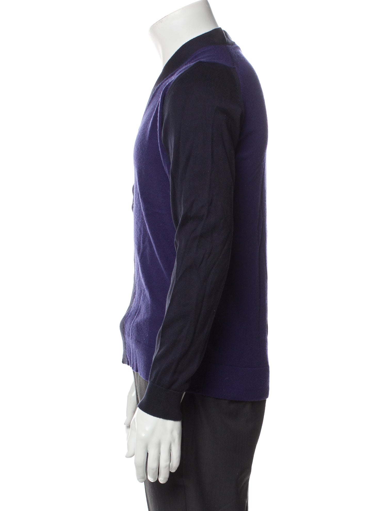 John Smedley Colorblock Pattern V-Neck Cardigan