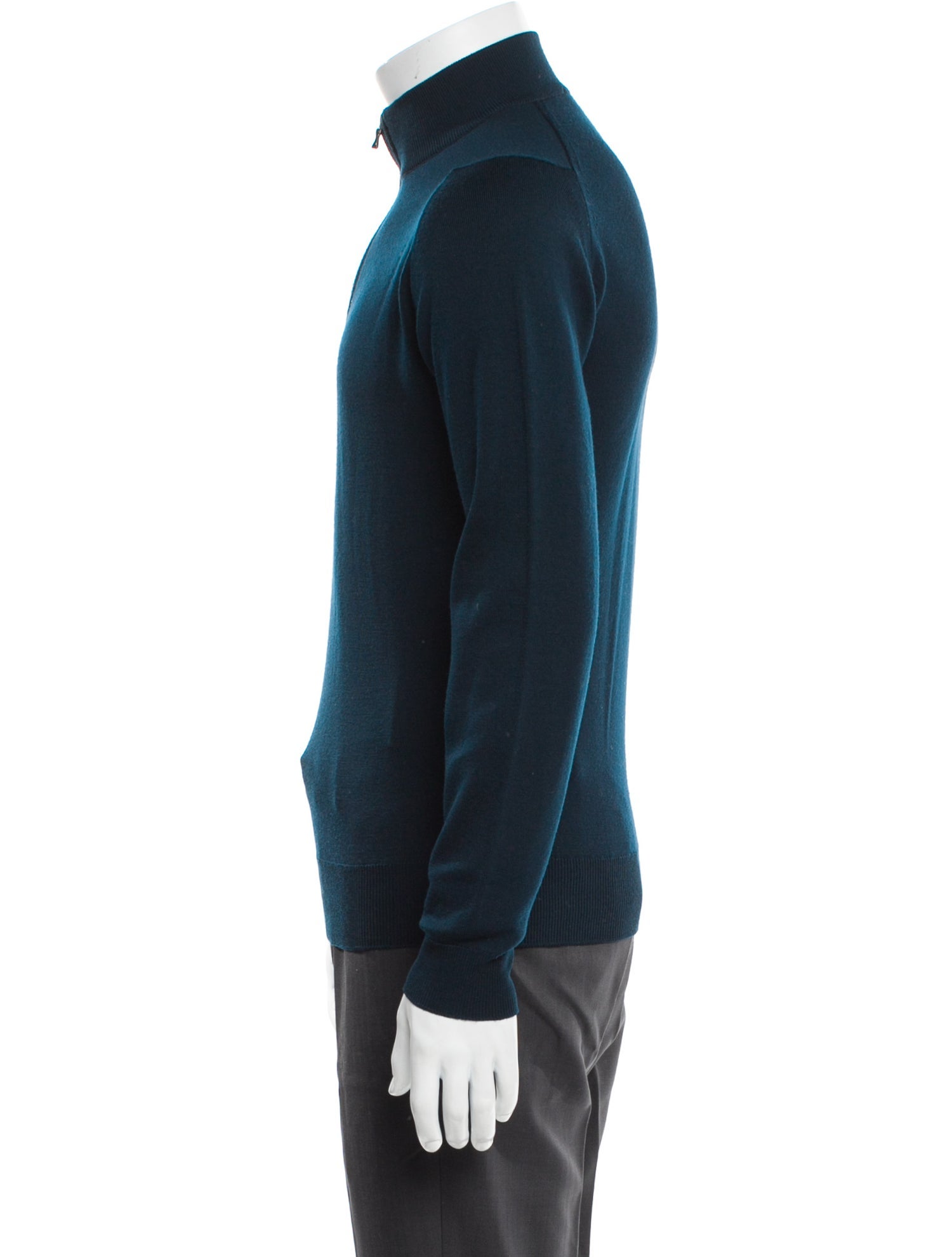 John Smedley Wool Mock Neck Polo Sweater