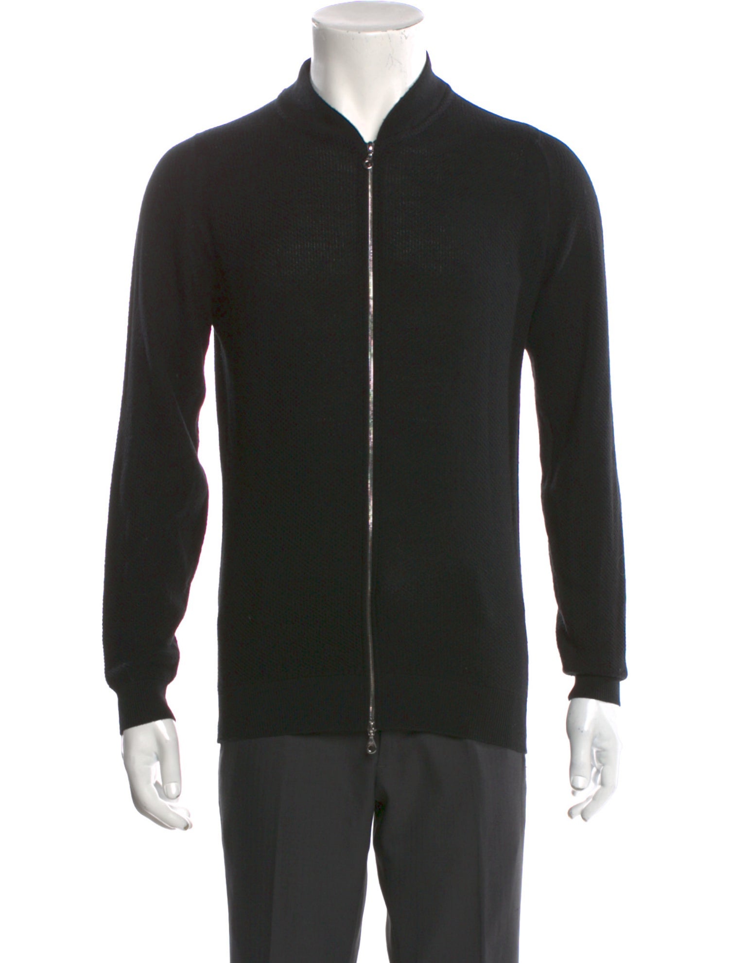 John Smedley Merino Wool Mock Neck Cardigan