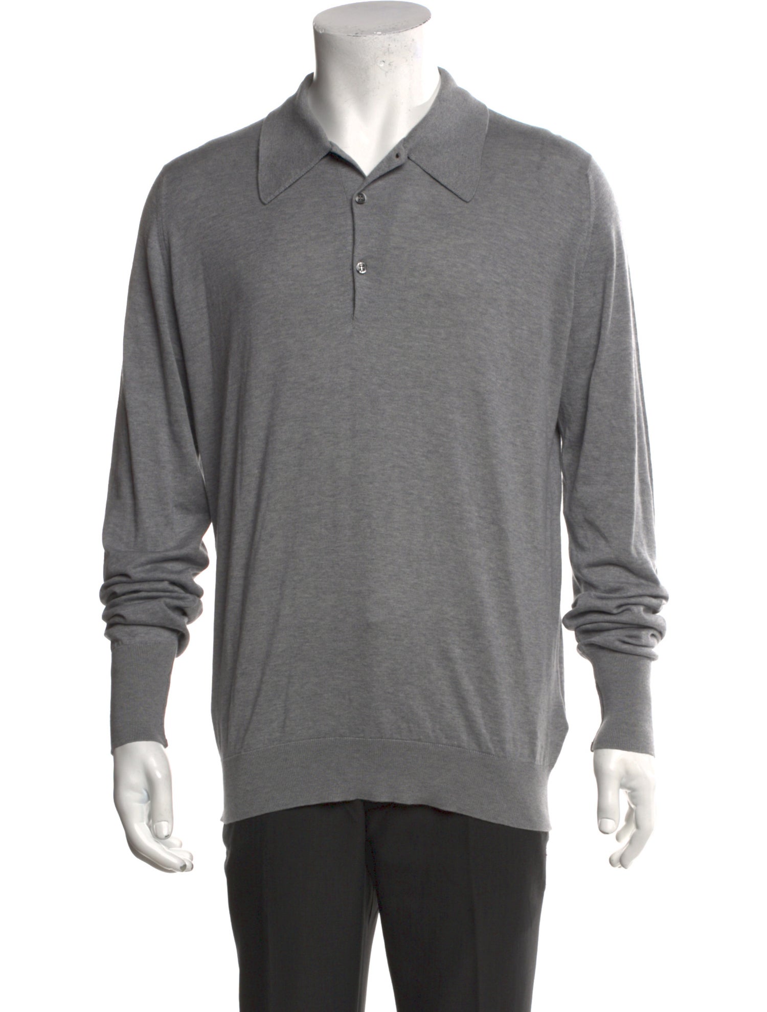 John Smedley Collar Long Sleeve Polo Shirt
