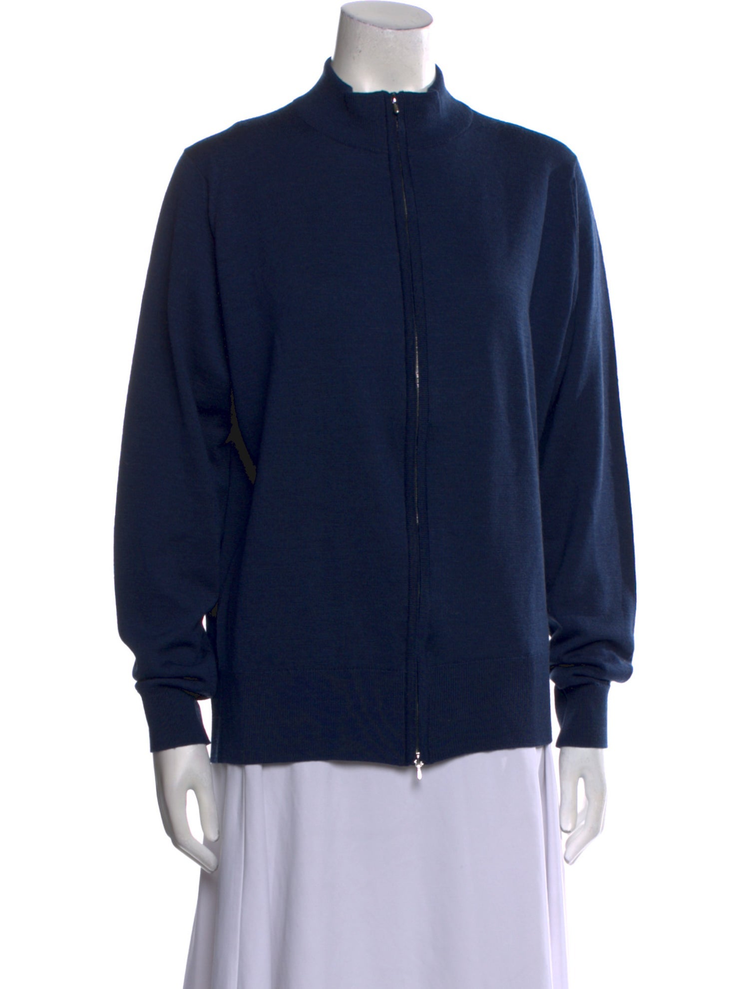 John Smedley Merino Wool Mock Neck Sweatshirt