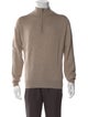 John Smedley Merino Wool Mock Neck Polo Sweater
