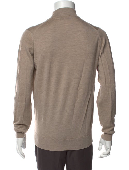 John Smedley Merino Wool Mock Neck Polo Sweater