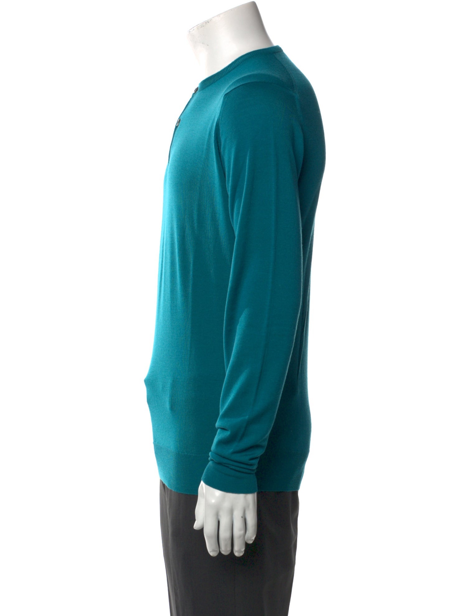 John Smedley Wool Crew Neck Polo Sweater