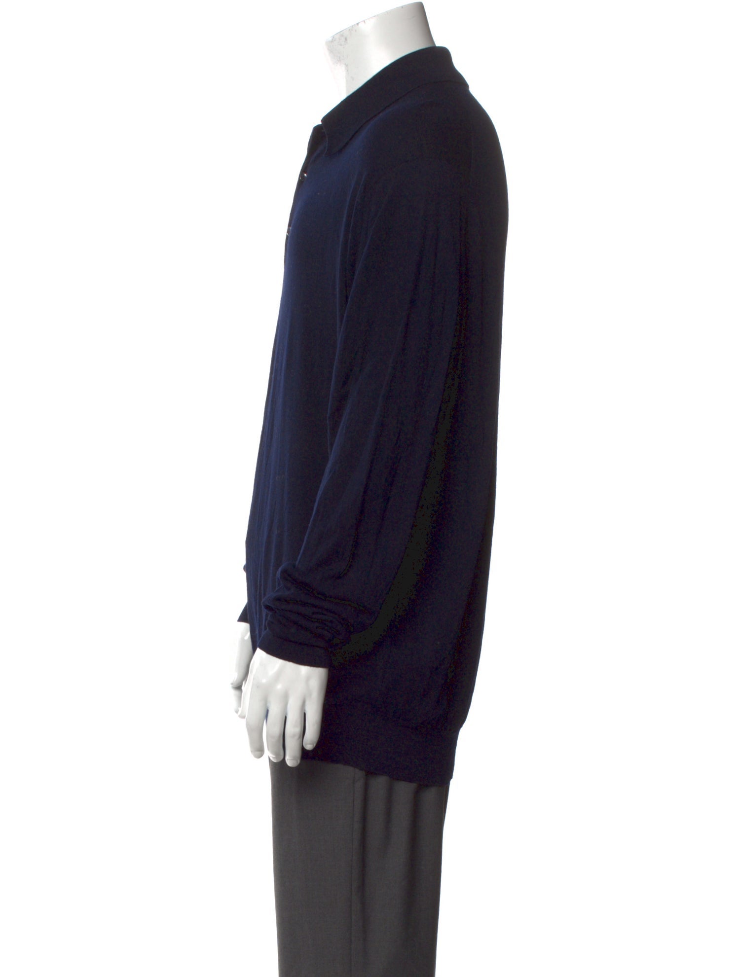 John Smedley Wool Collar Polo Sweater