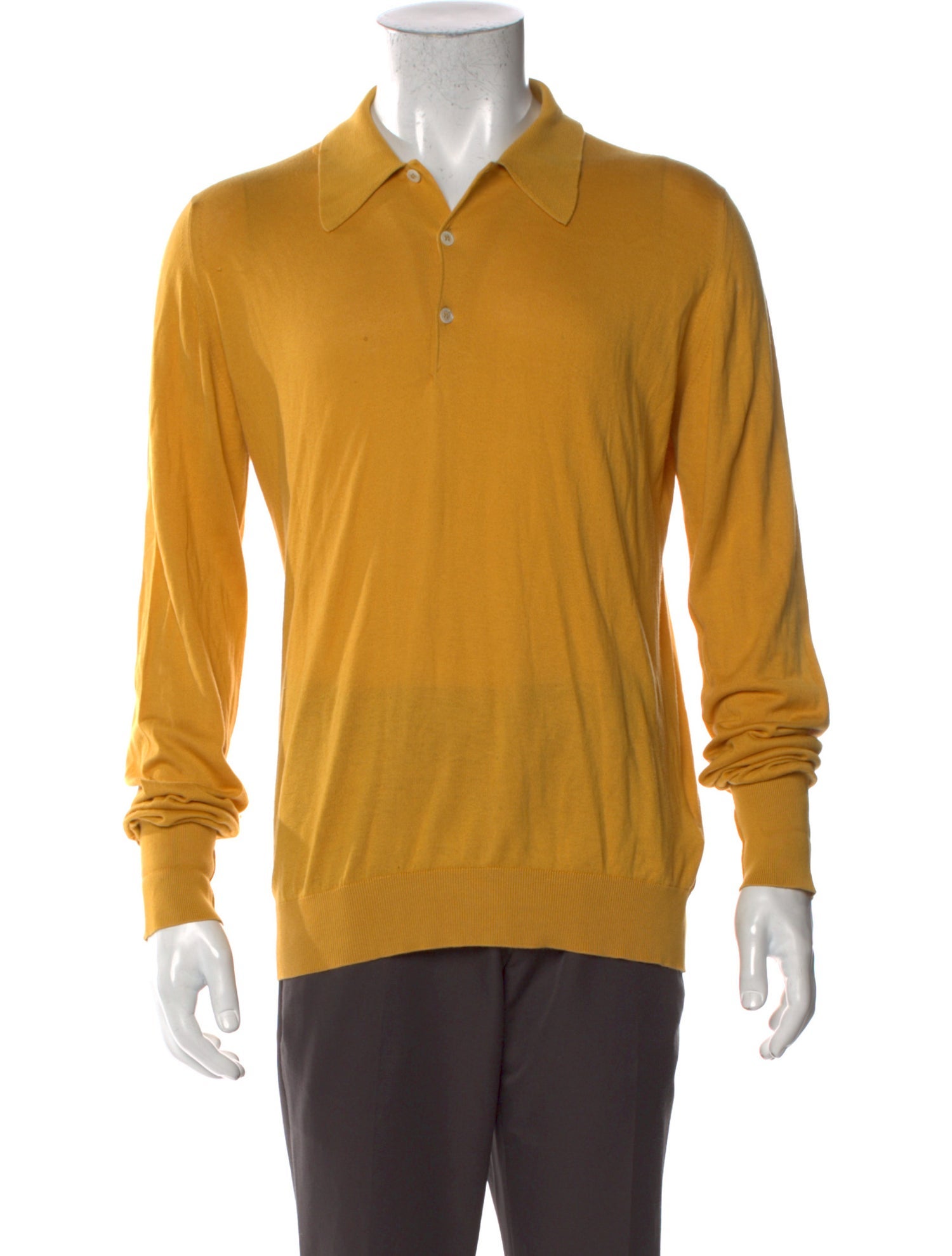 John Smedley V-Neck Long Sleeve Polo Shirt