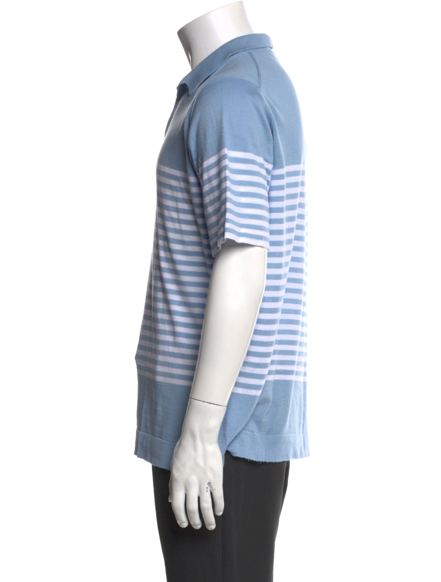 John Smedley Striped Collar Polo Shirt