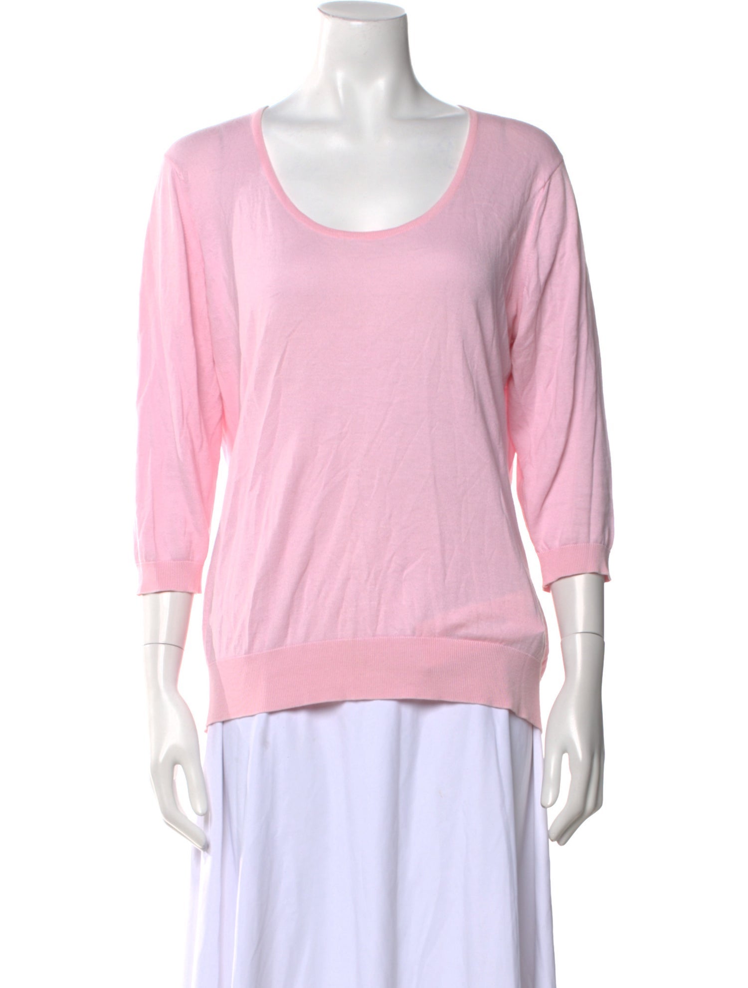 John Smedley Scoop Neck Three-Quarter Sleeve Top