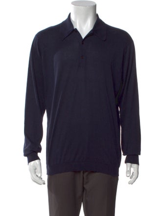 John Smedley Collar Long Sleeve Polo Sweater