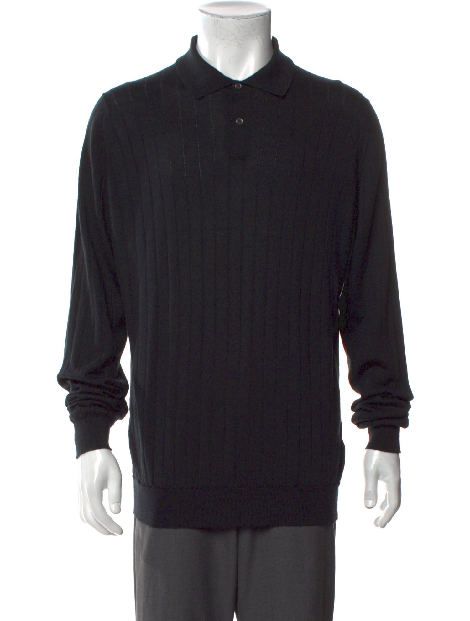 John Smedley Merino Wool Crew Neck Polo Sweater