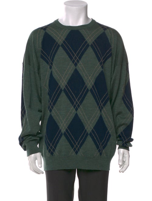John Smedley Wool Plaid Print Pullover