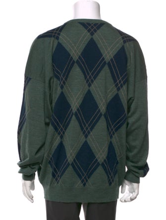John Smedley Wool Plaid Print Pullover