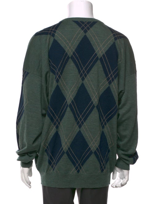 John Smedley Wool Plaid Print Pullover