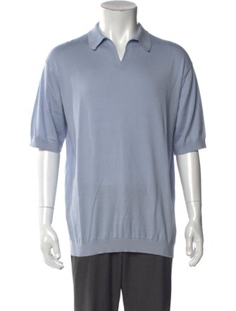 John Smedley V-Neck Short Sleeve Polo Shirt