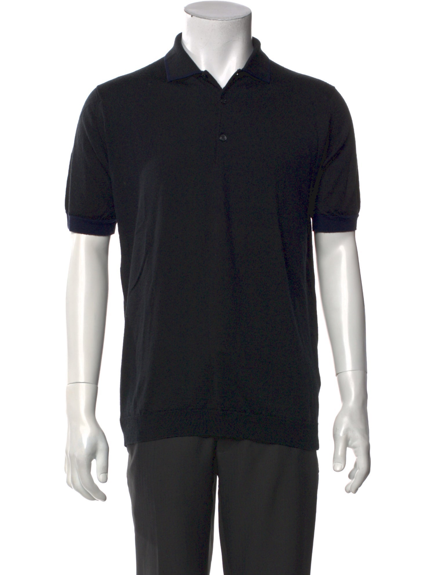John Smedley Wool V-Neck Polo Shirt