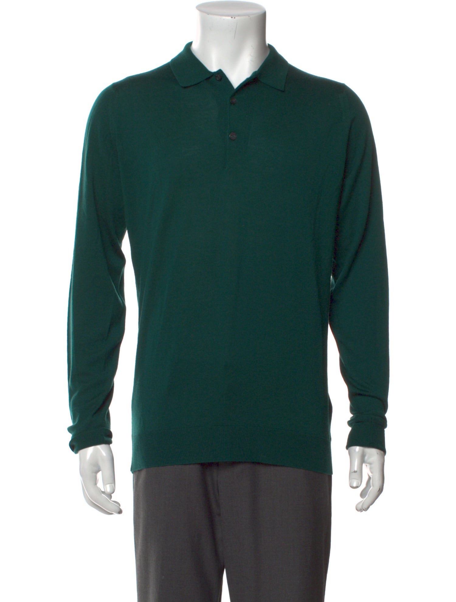 John Smedley Merino Wool Collar Polo Sweater