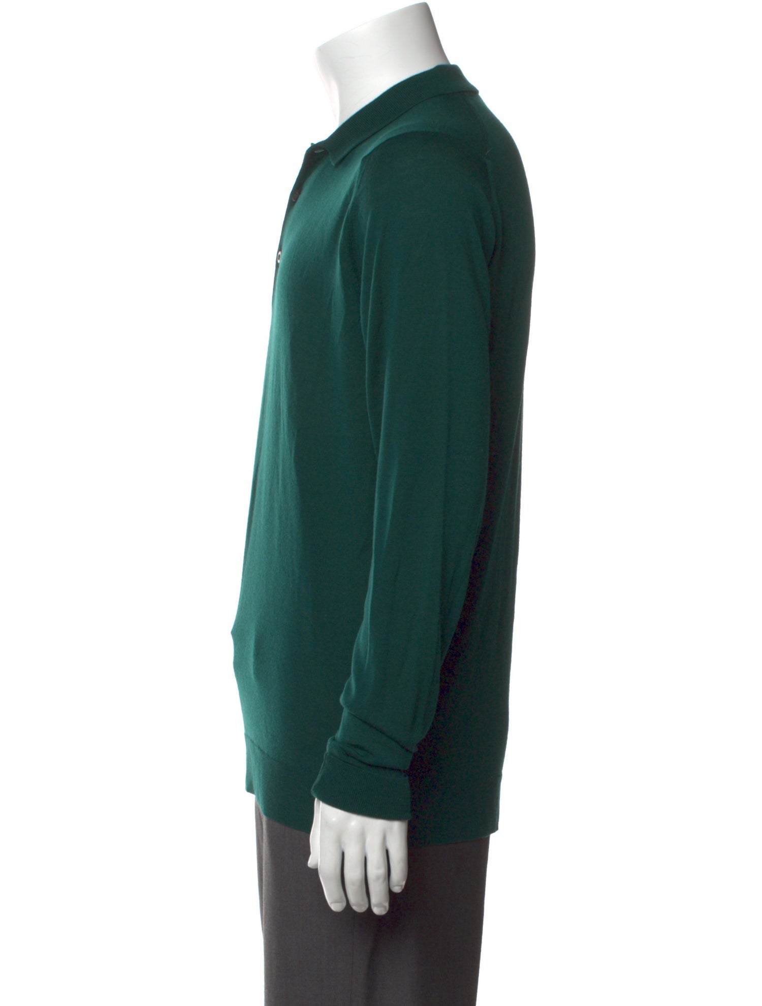 John Smedley Merino Wool Collar Polo Sweater