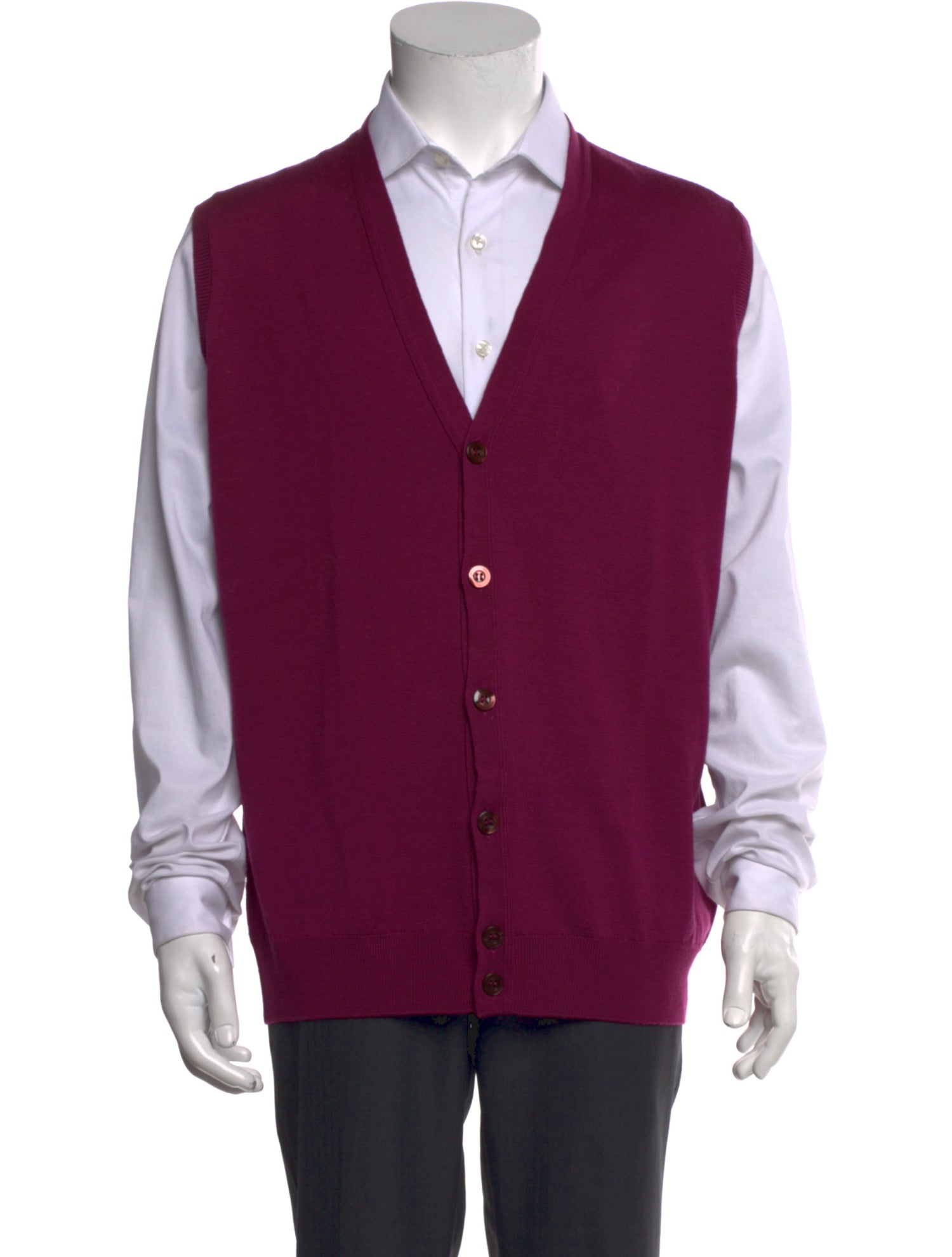 John Smedley Merino Wool V-Neck Sweater Vest
