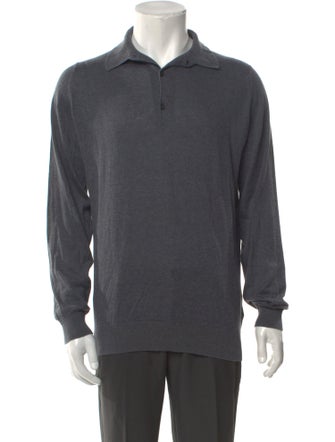 John Smedley Crew Neck Long Sleeve Polo Sweater