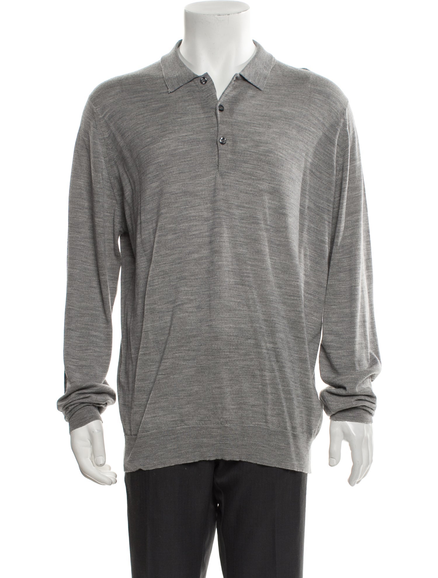 John Smedley Merino Wool V-Neck Polo Sweater