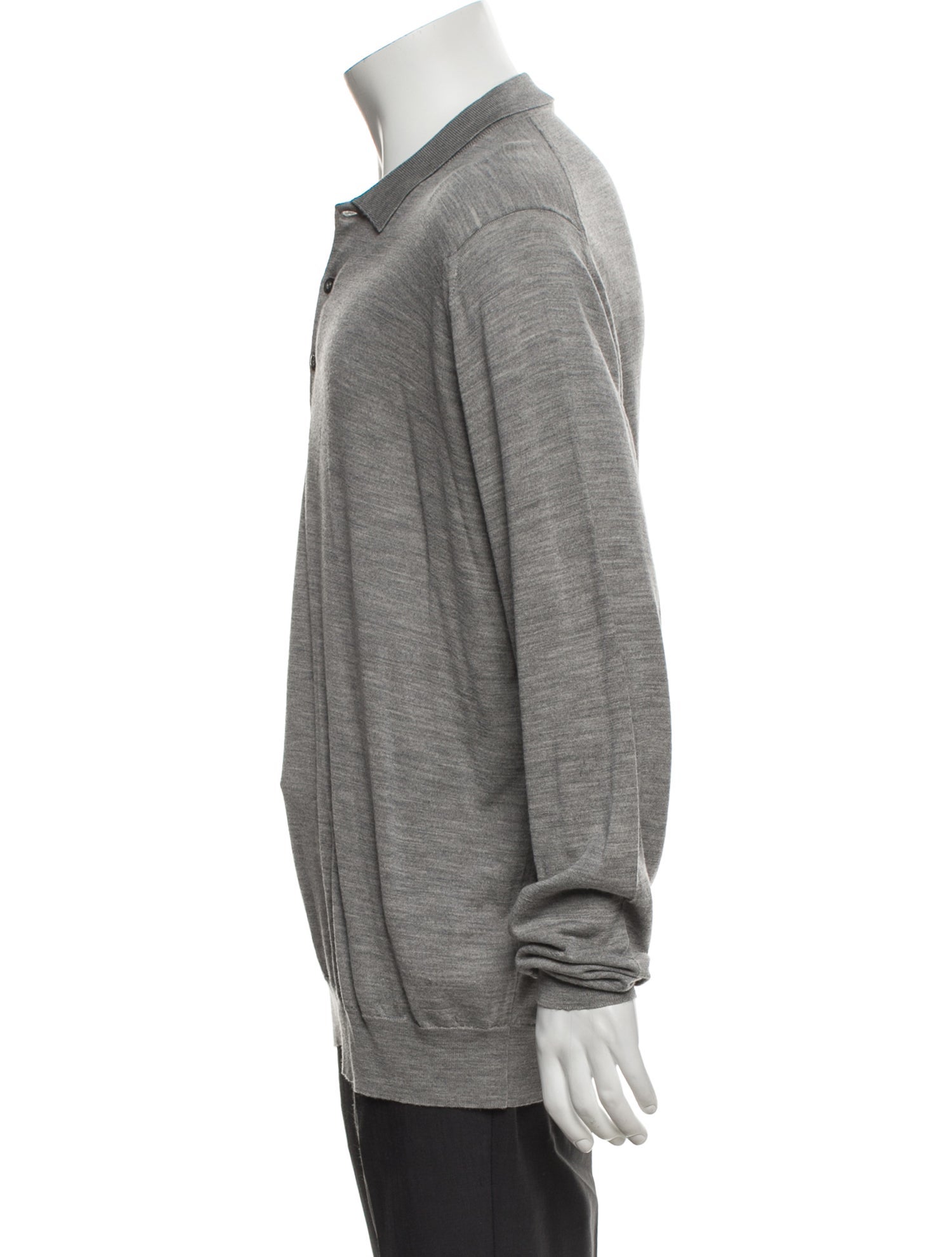 John Smedley Merino Wool V-Neck Polo Sweater