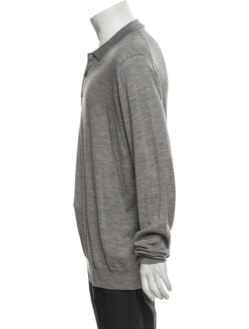 John Smedley Merino Wool V-Neck Polo Sweater