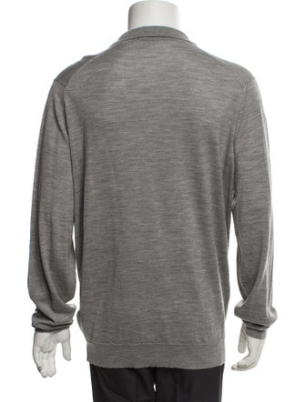 John Smedley Merino Wool V-Neck Polo Sweater