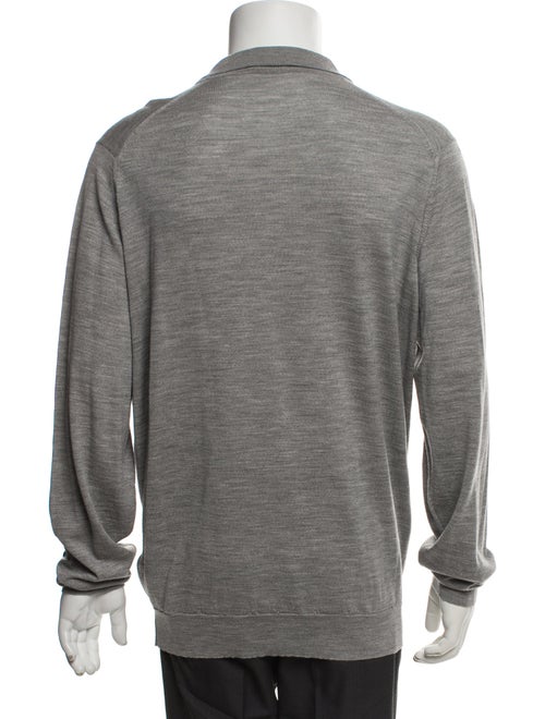 John Smedley Merino Wool V-Neck Polo Sweater