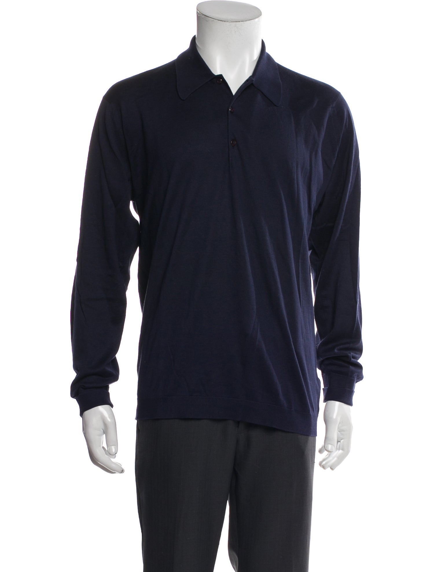 John Smedley Collar Long Sleeve Polo Shirt