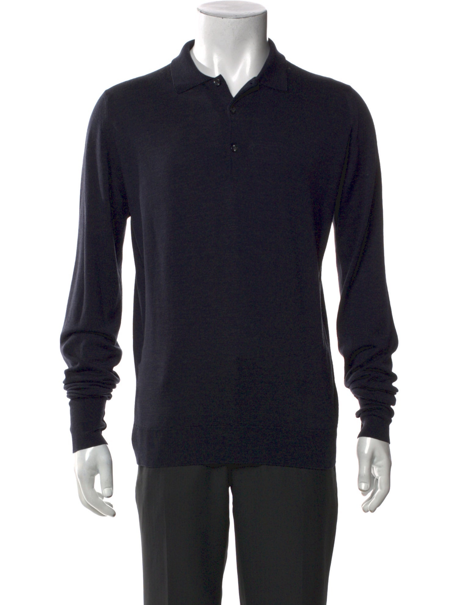 John Smedley Wool V-Neck Polo Sweater