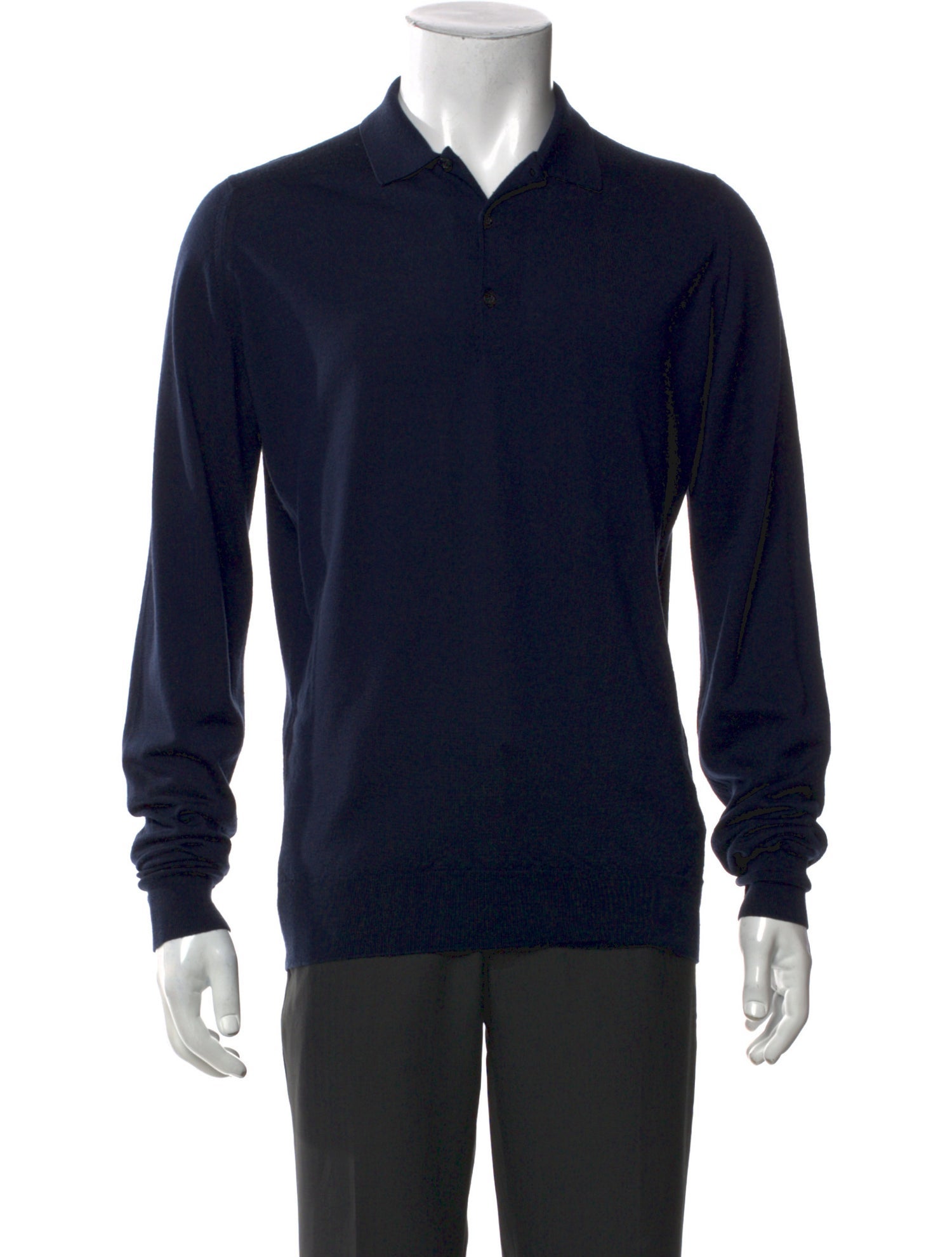 John Smedley Wool V-Neck Polo Sweater