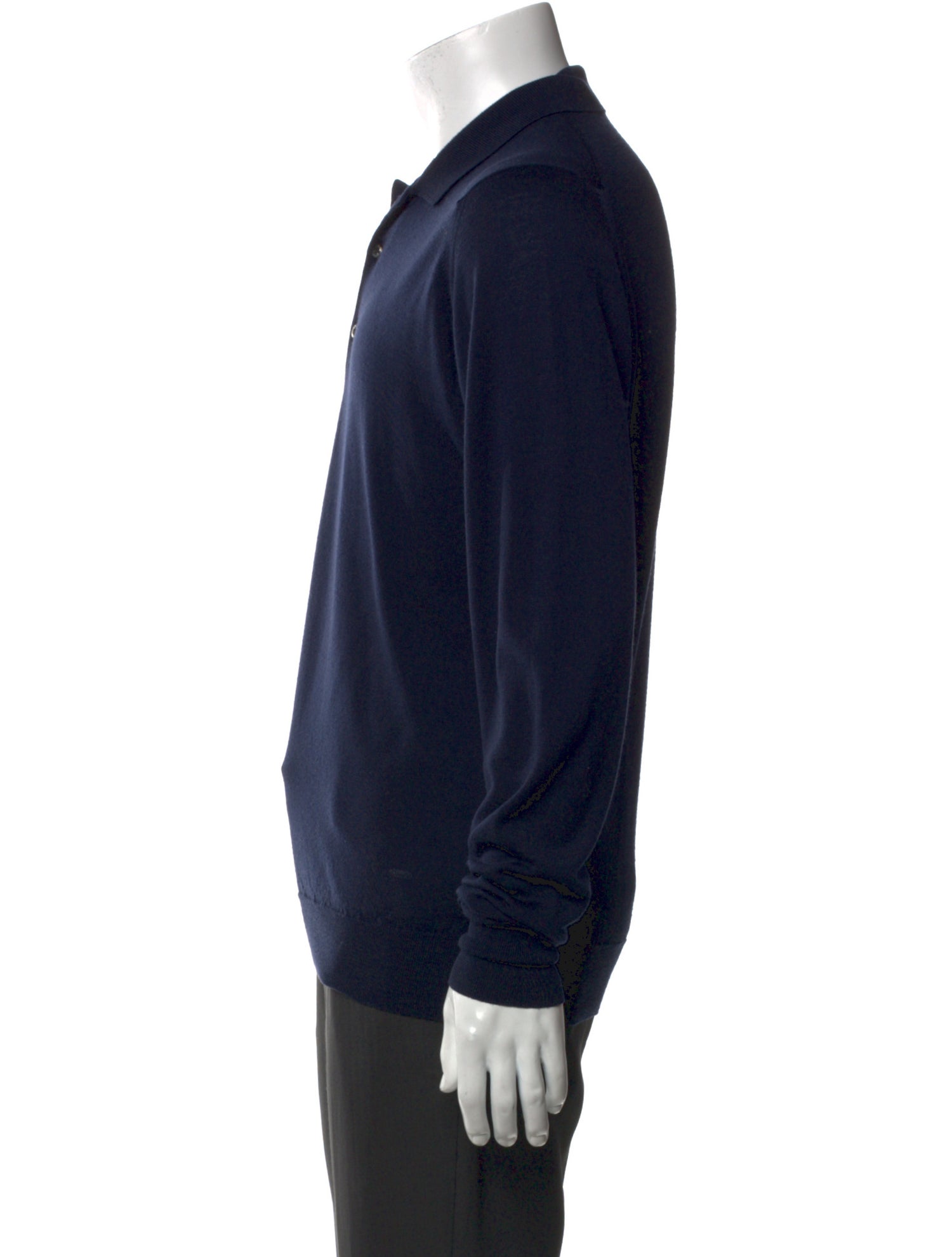 John Smedley Wool V-Neck Polo Sweater