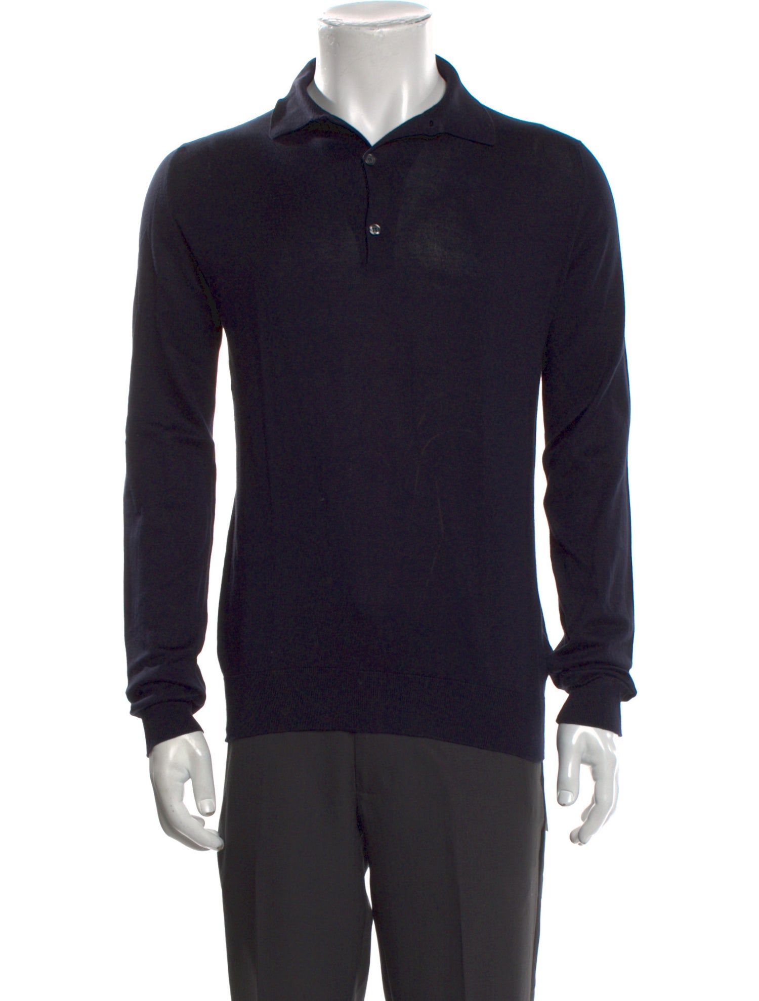 John Smedley Crew Neck Long Sleeve Polo Shirt