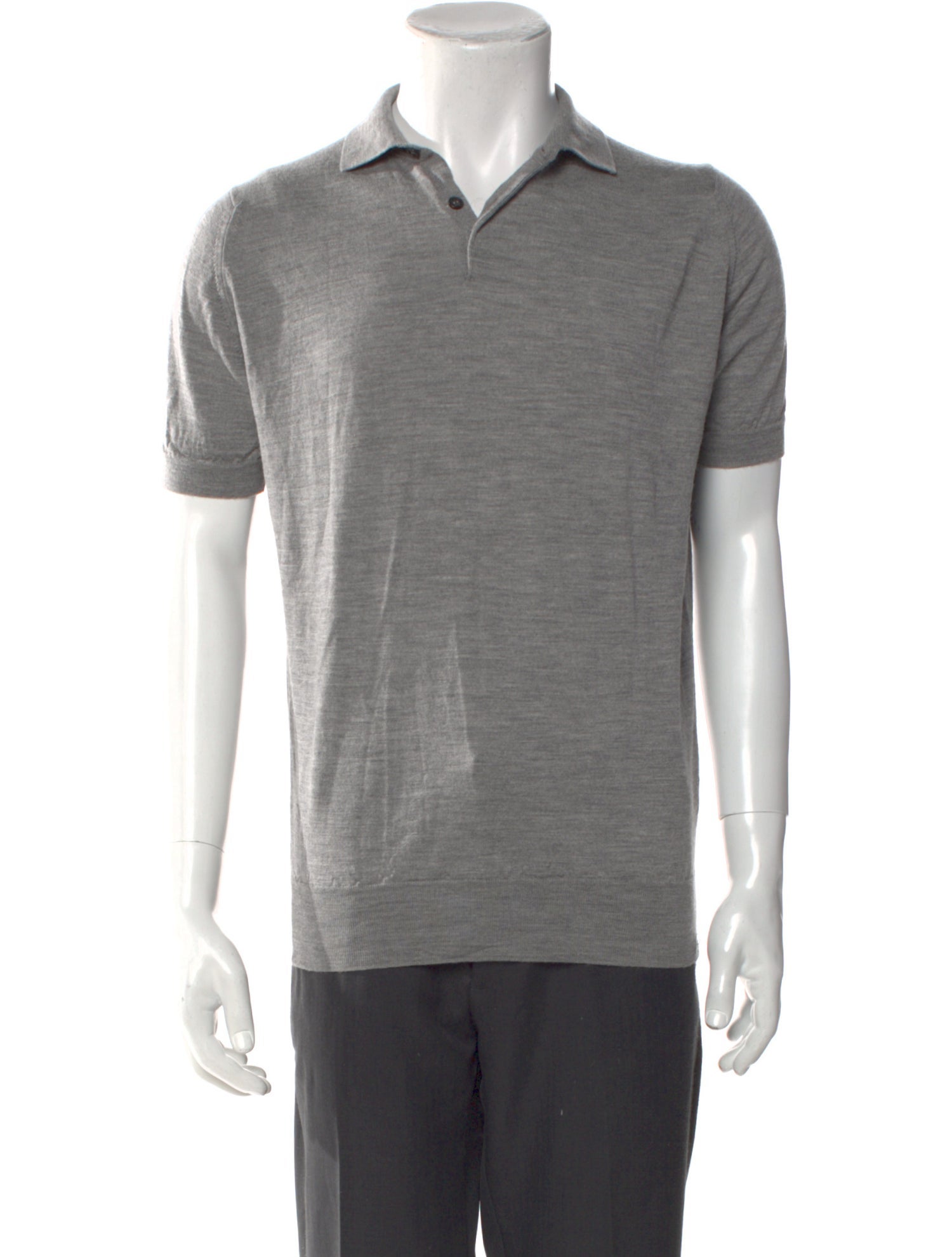 John Smedley Merino Wool V-Neck Polo Shirt