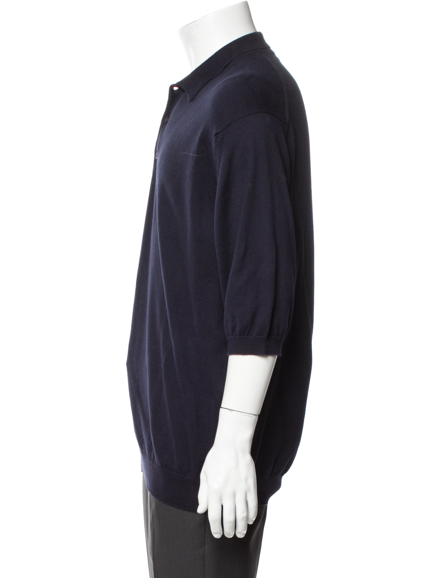 John Smedley Collar Three-Quarter Sleeve Polo Shirt