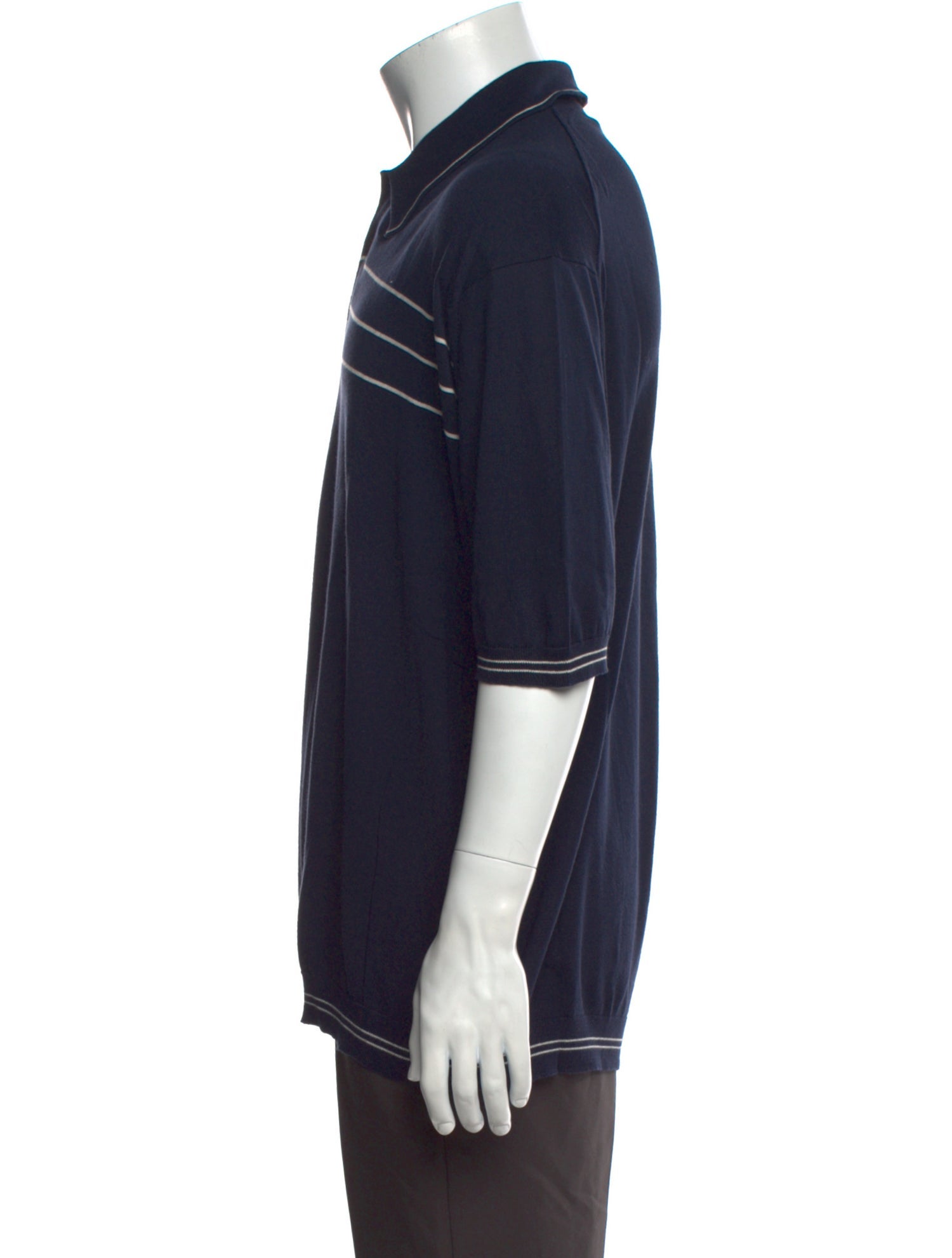 John Smedley Striped Collar Polo Shirt