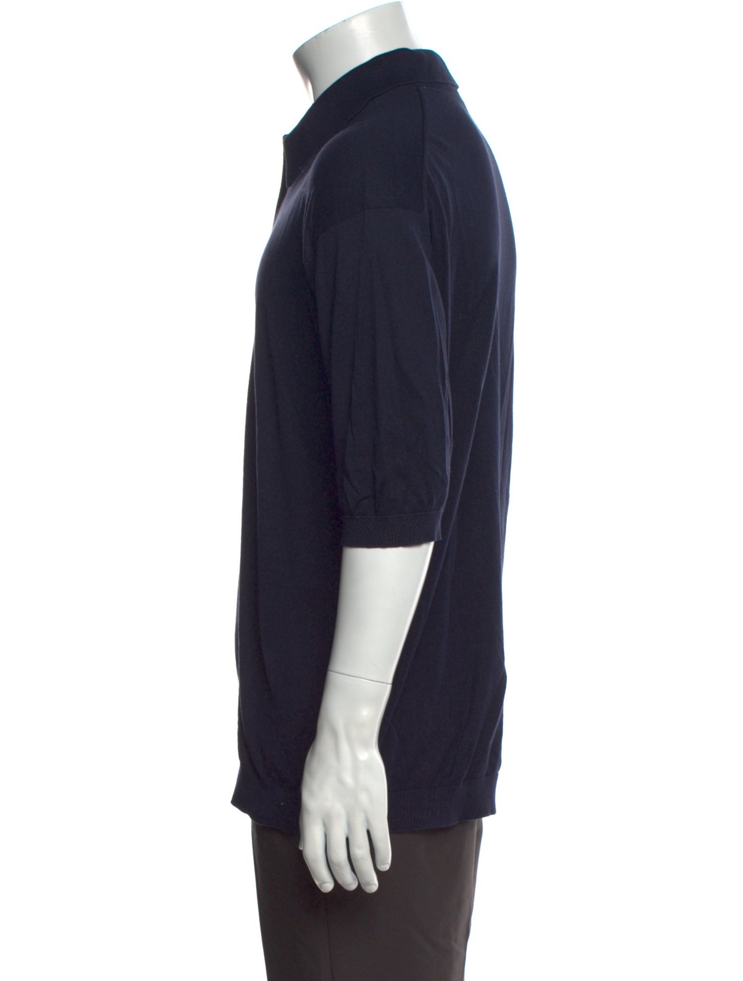 John Smedley Collar Three-Quarter Sleeve Polo Shirt