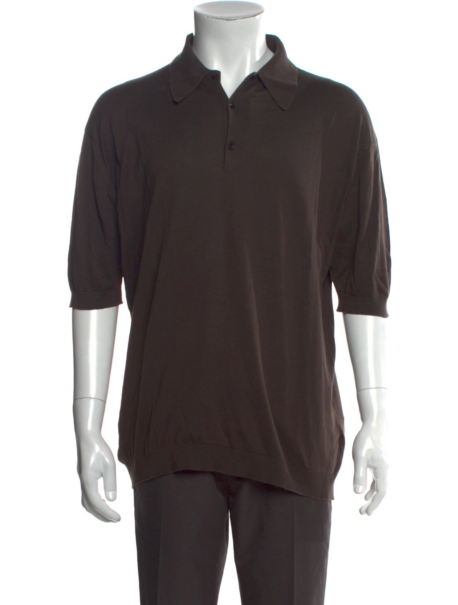 John Smedley Collar Three-Quarter Sleeve Polo Shirt