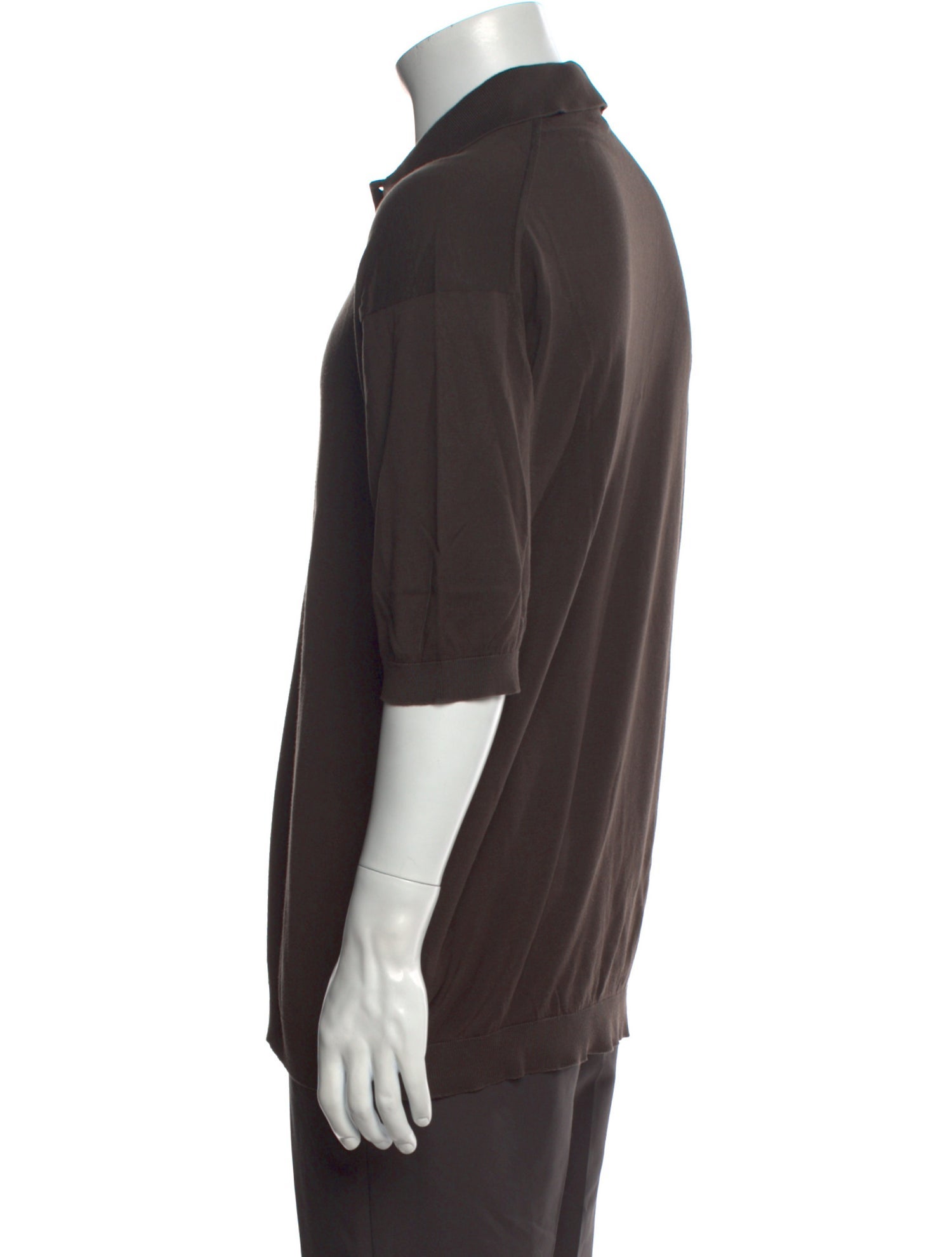 John Smedley Collar Three-Quarter Sleeve Polo Shirt