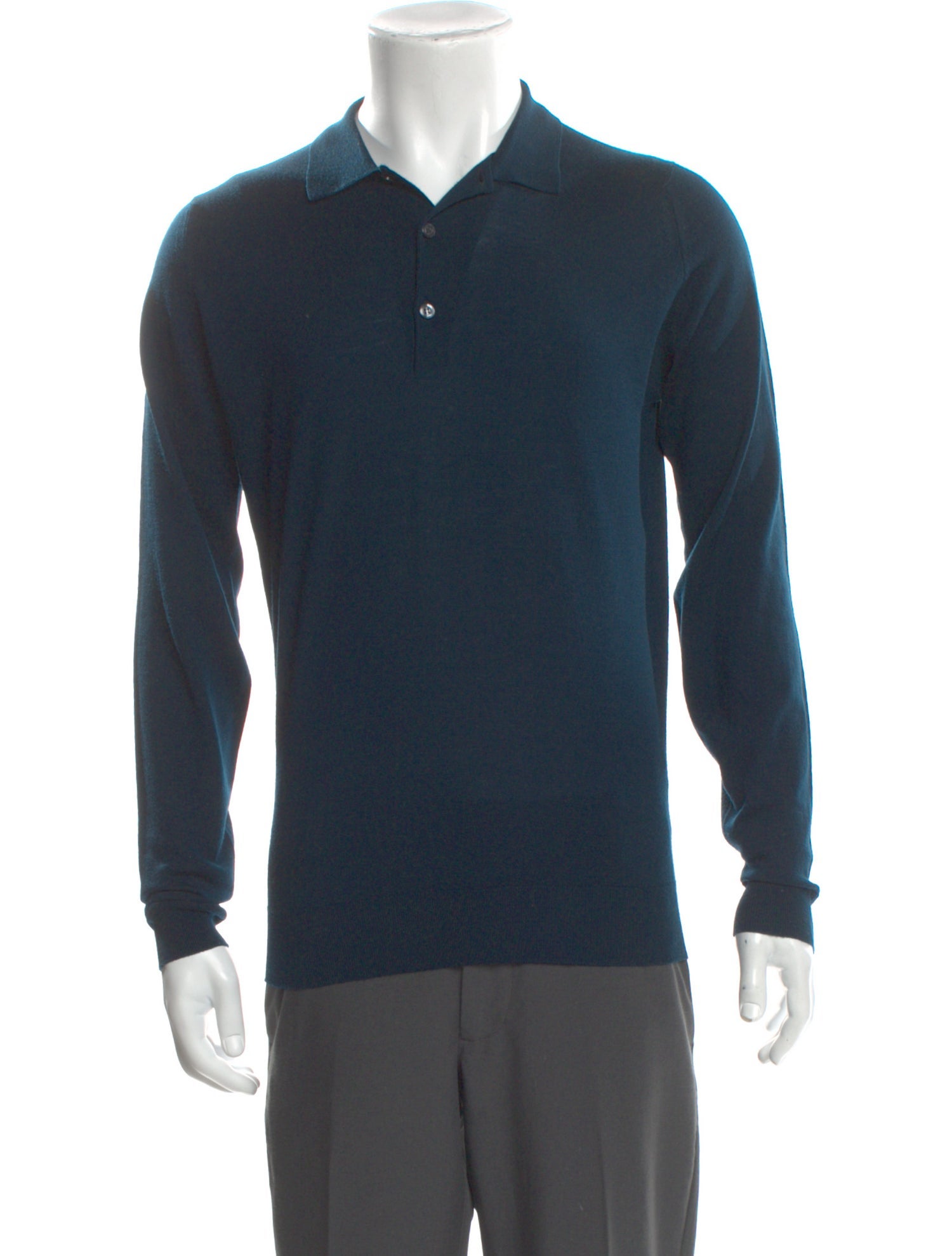 John Smedley Merino Wool Crew Neck Polo Shirt