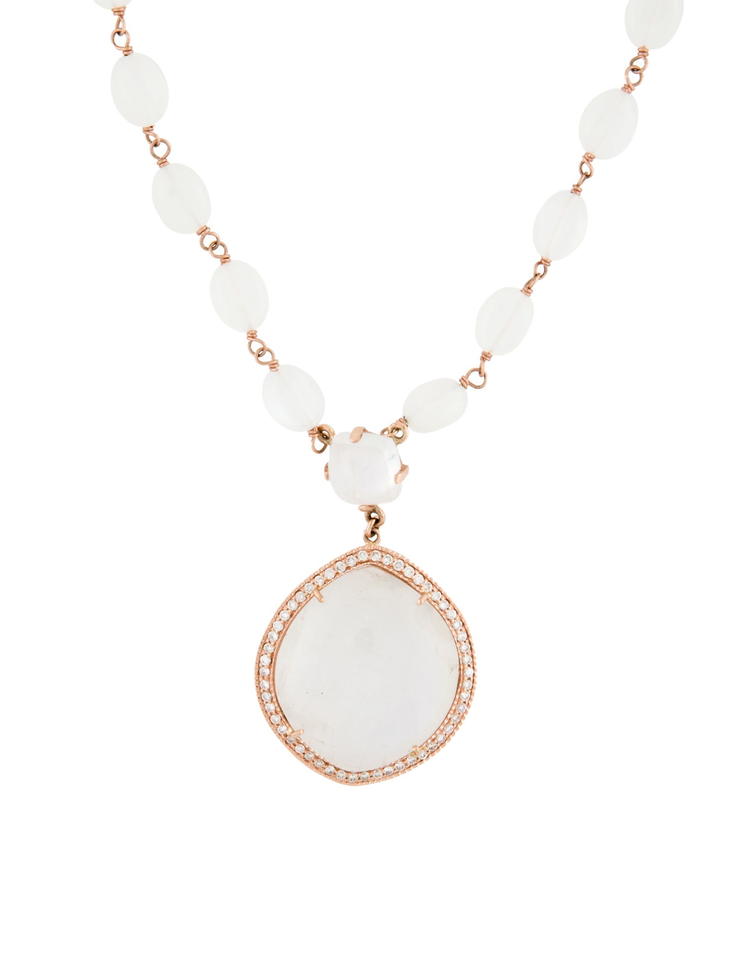 Jacquie Aiche 14K Moonstone & Diamond Pendant Necklace